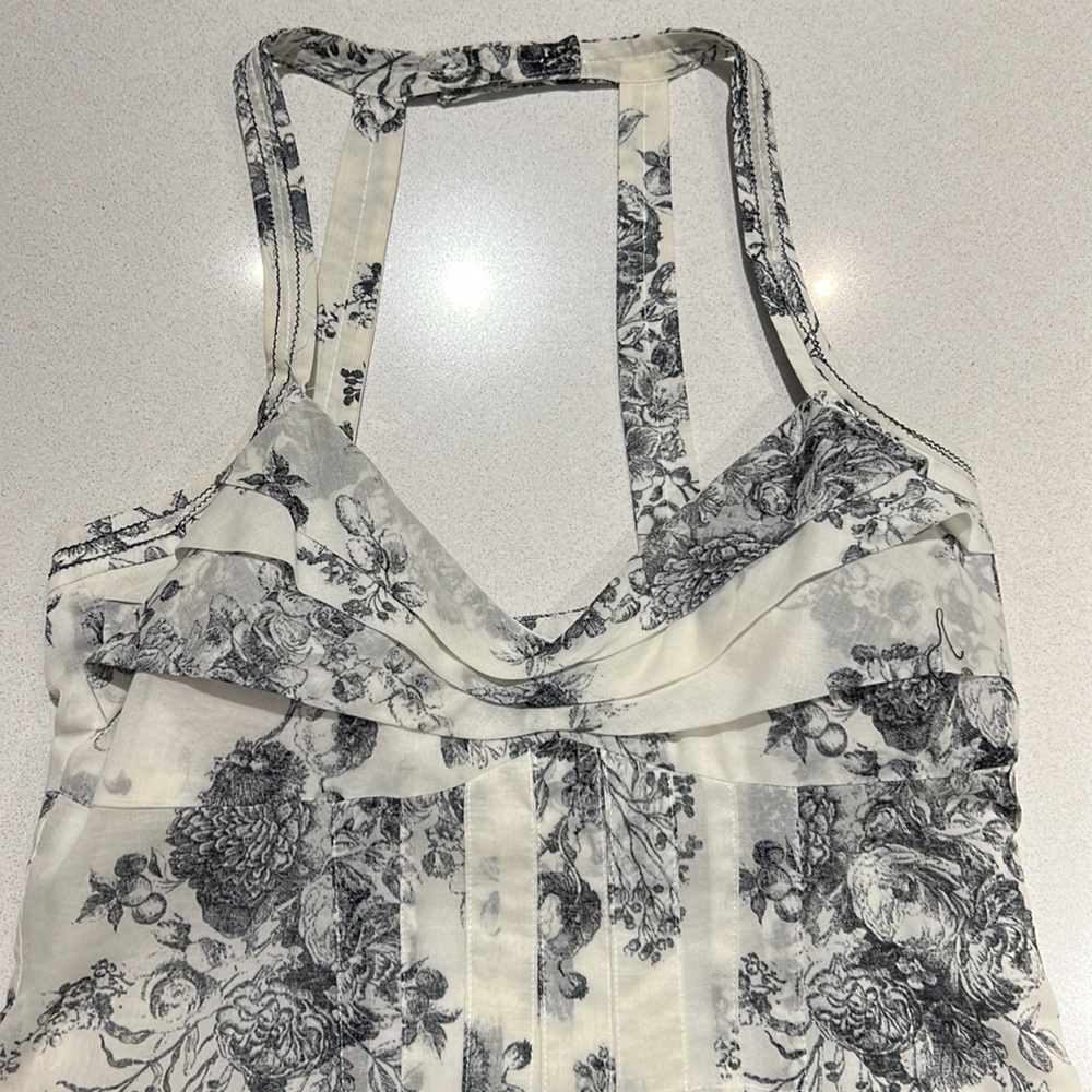 Cynthia Steffe cotton sundress. White+black toile print, fully lined. EUC. - Picture 5 of 12